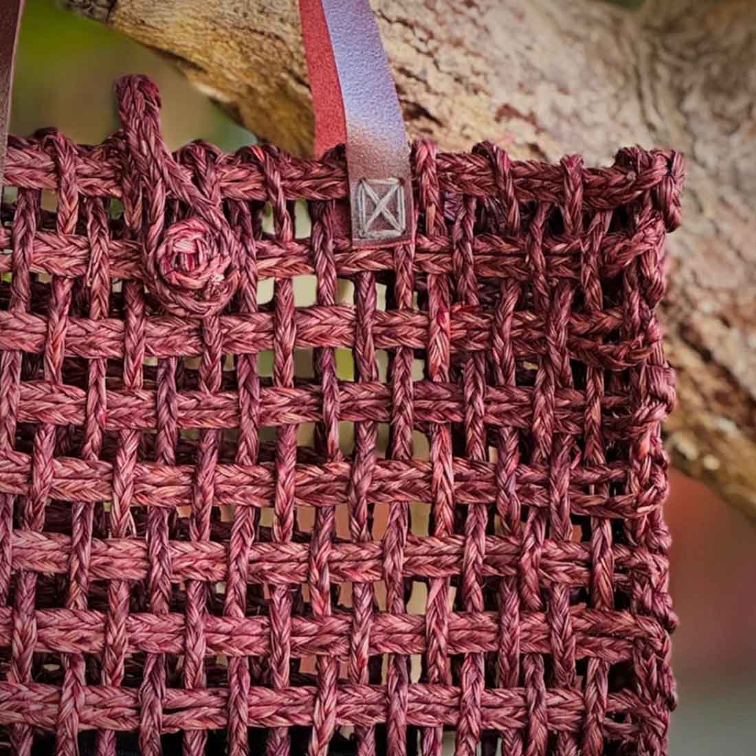 SauraWeave Sabai Grass Mesh Bag - Designer Handle Tote