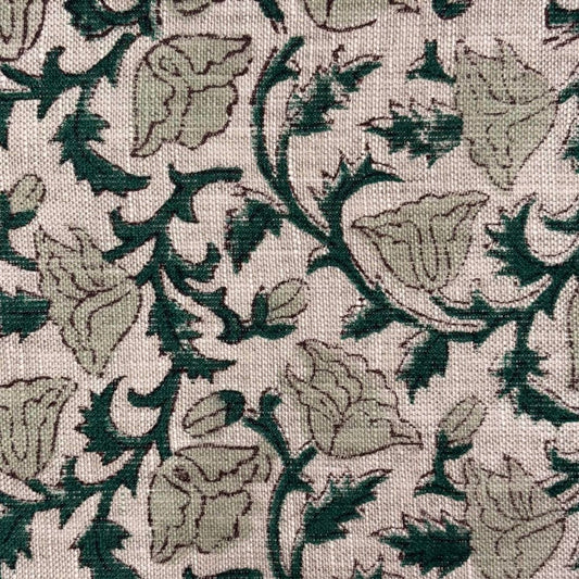 Suryoday Linen 58" Block-Printed Jaal Upholstery Fabric