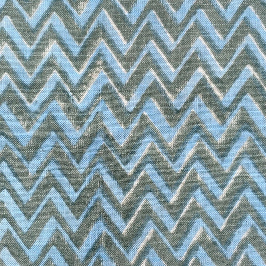 Naima Block Printed Linen Fabric | Upholstery & Home Décor Fabric