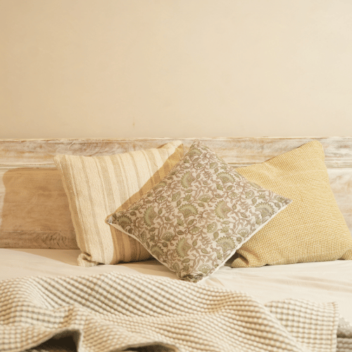 Ajra Linen Block Printed Pillow Cover