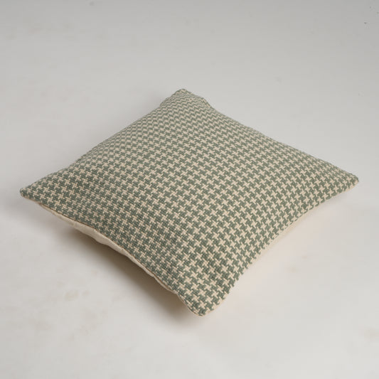 Silver Bloom Square Woven Pillow Cover