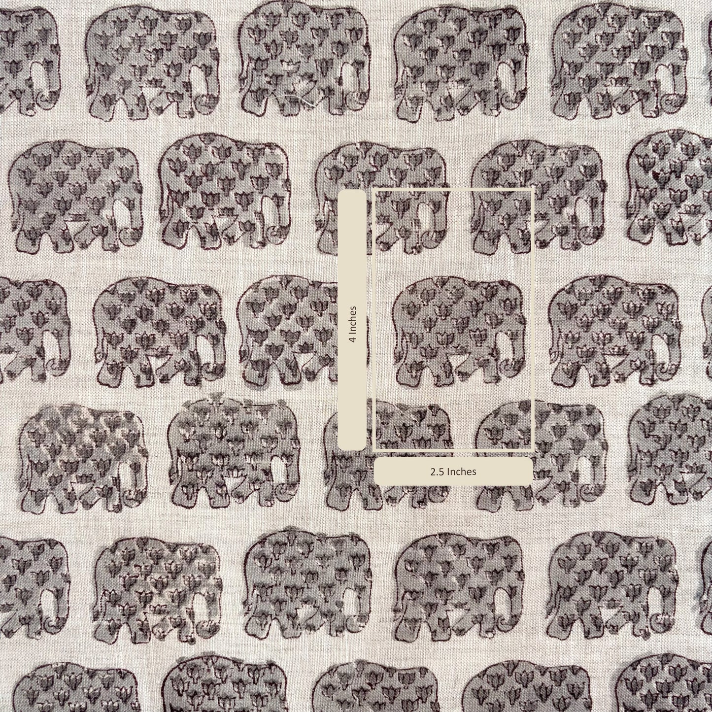 Barfi Linen 58" Block-Printed Animal Upholstery Fabric