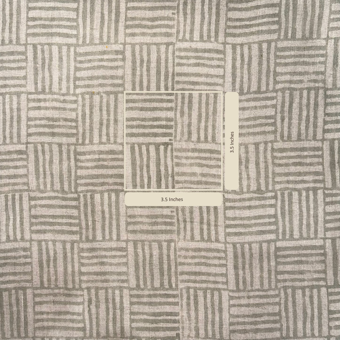 Textured fabric pattern with a swatch indicating 3.5 inches