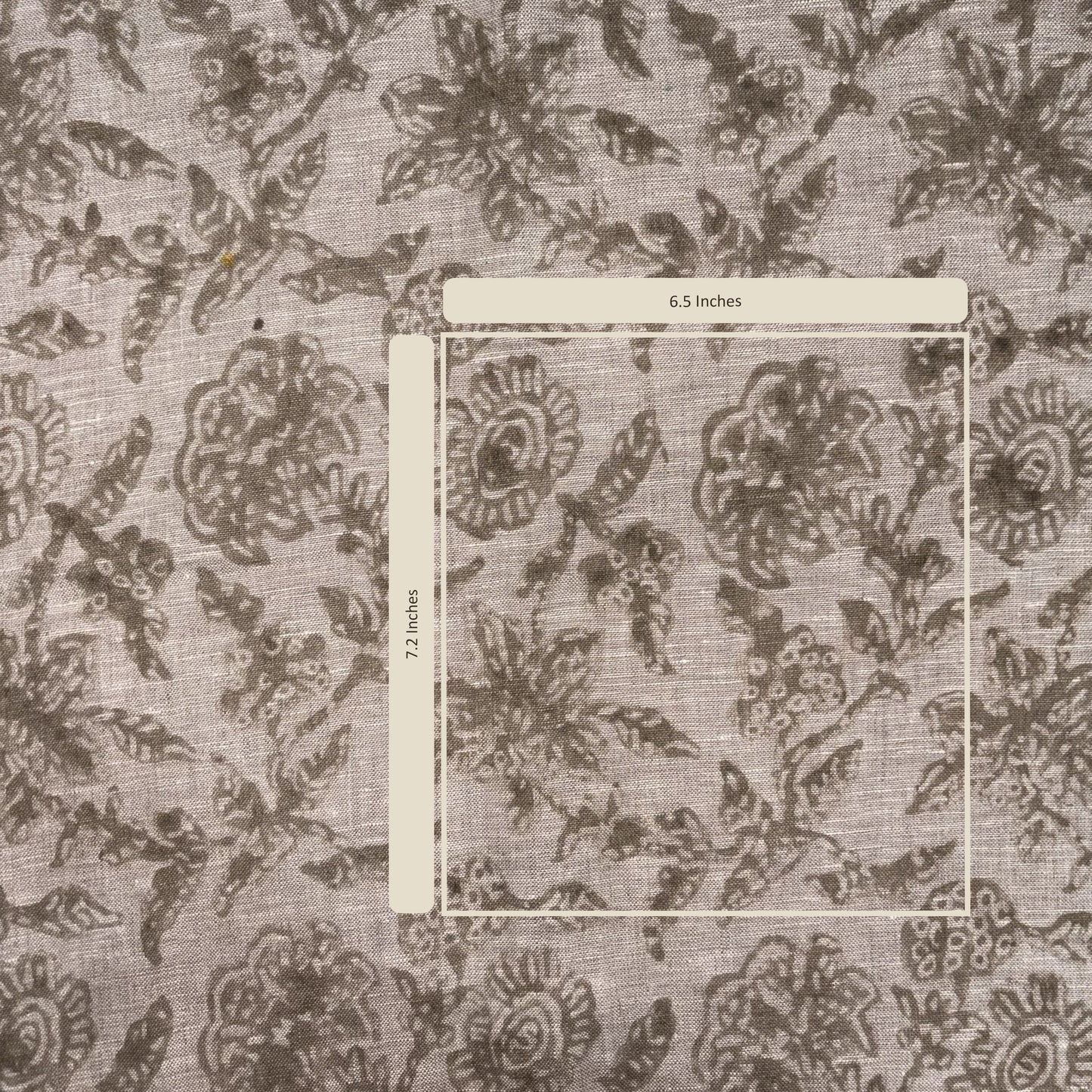 Floral patterned fabric with measurement overlay