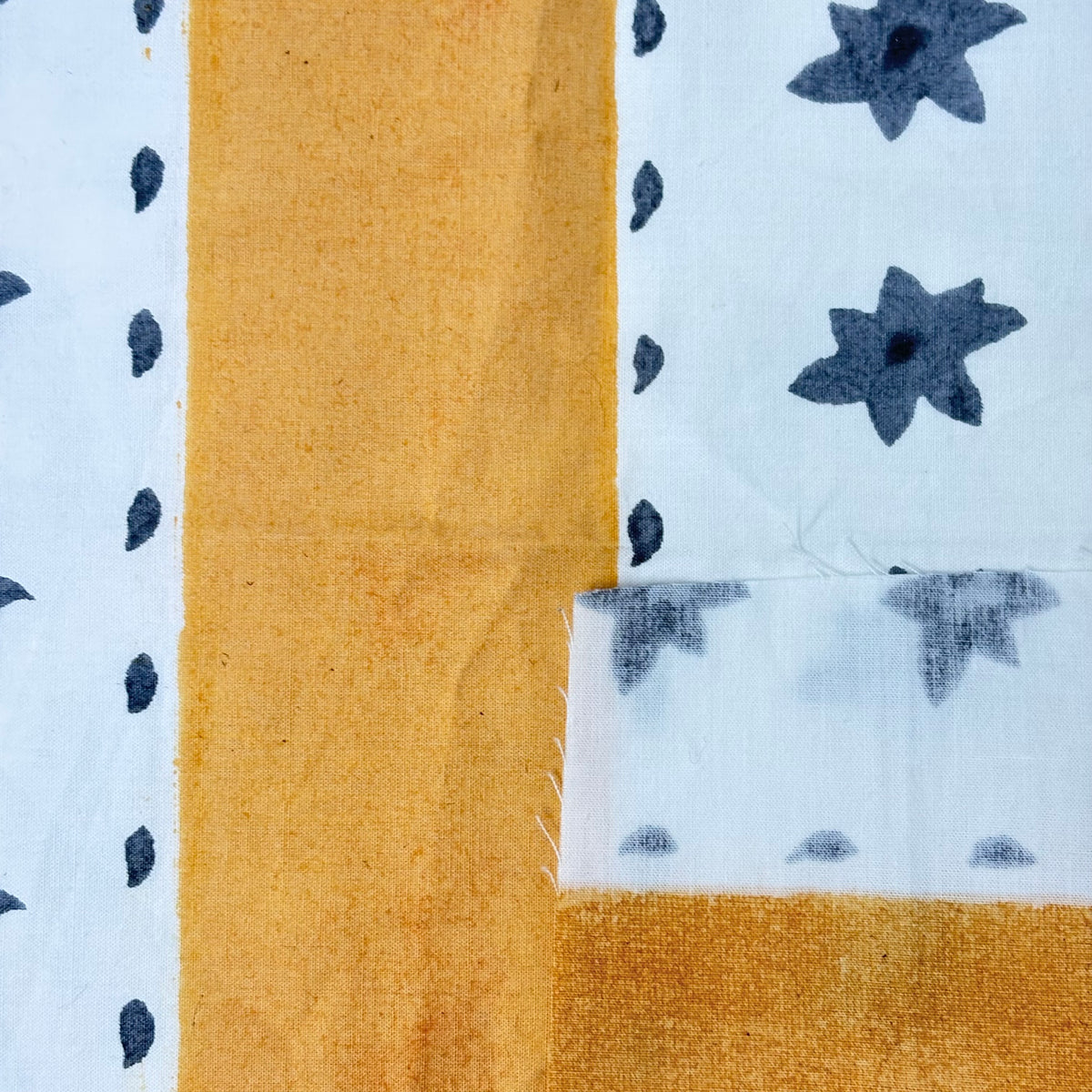 Lydia Cotton 110" Block-Printed Stripe Upholstery Fabric
