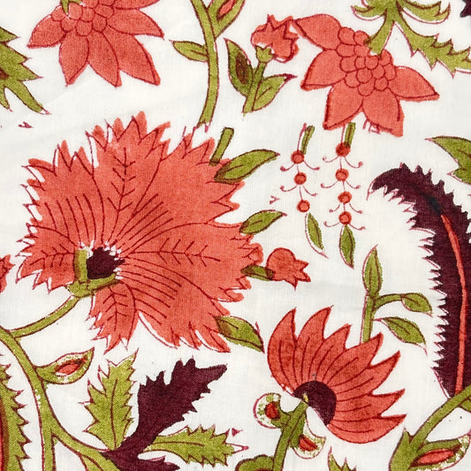 Sienna Cotton 110" Block-Printed Jaal Upholstery Fabric