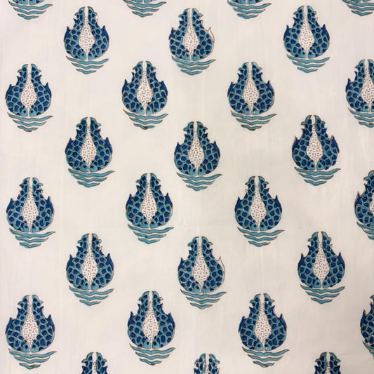 Elise Cotton 110" Block-Printed Buti Upholstery Fabric