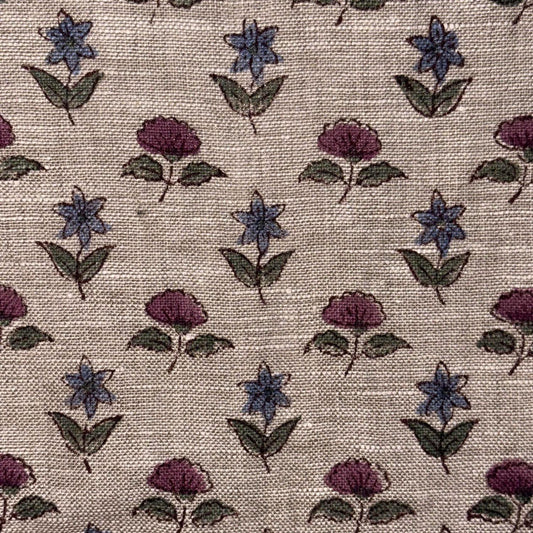 Maara Linen 58" Block-Printed Buti Upholstery Fabric