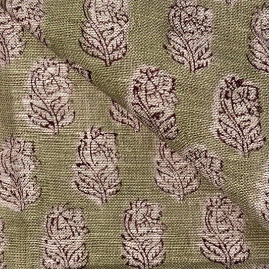 Mitth Linen 58" Block-Printed Buti Upholstery Fabric