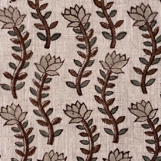 Maula Linen 58" Block-Printed Buta Upholstery Fabric