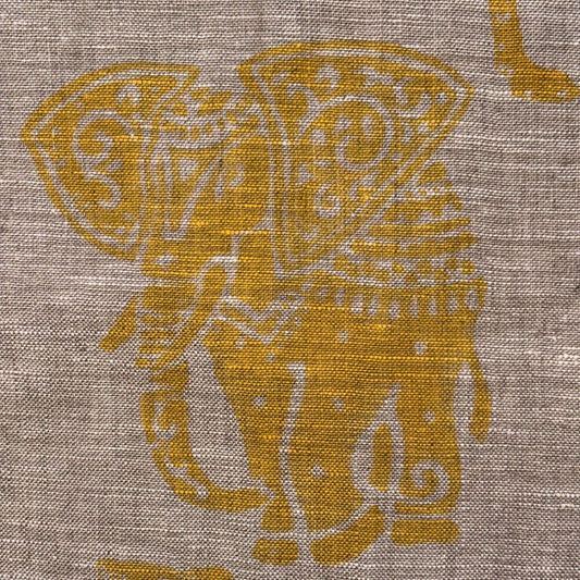 Raiza Block Printed Linen Fabric | Upholstery & Home Décor Fabric