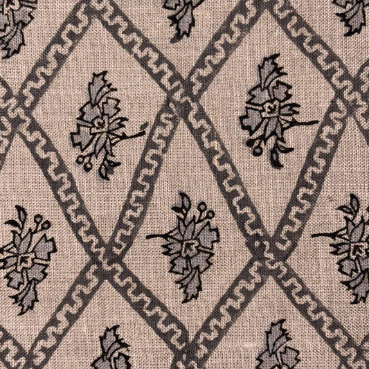 Vastra Linen 58" Block-Printed Buta Upholstery Fabric