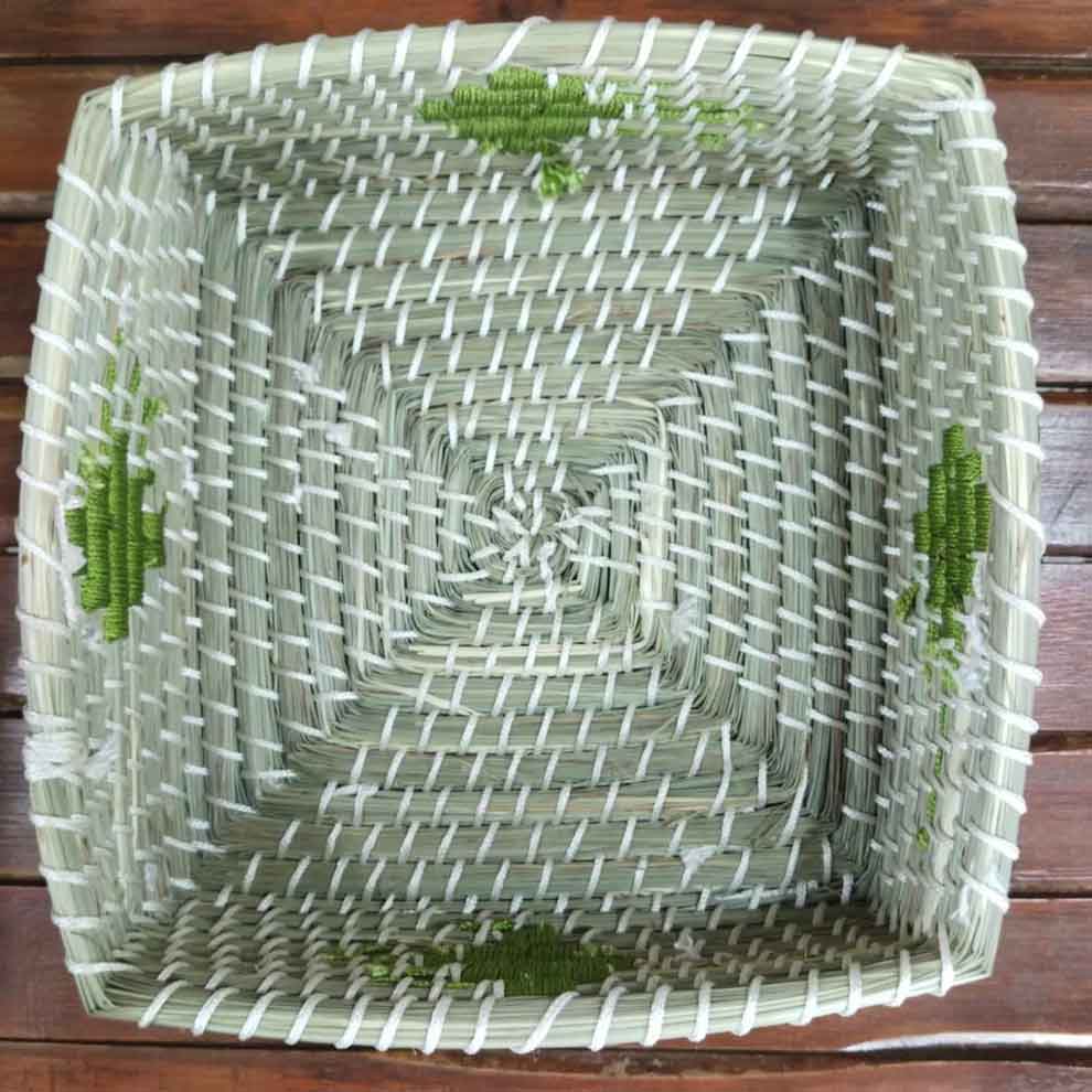 Zyra Sabai Grass Designer Tray - Square | Assorted Colors