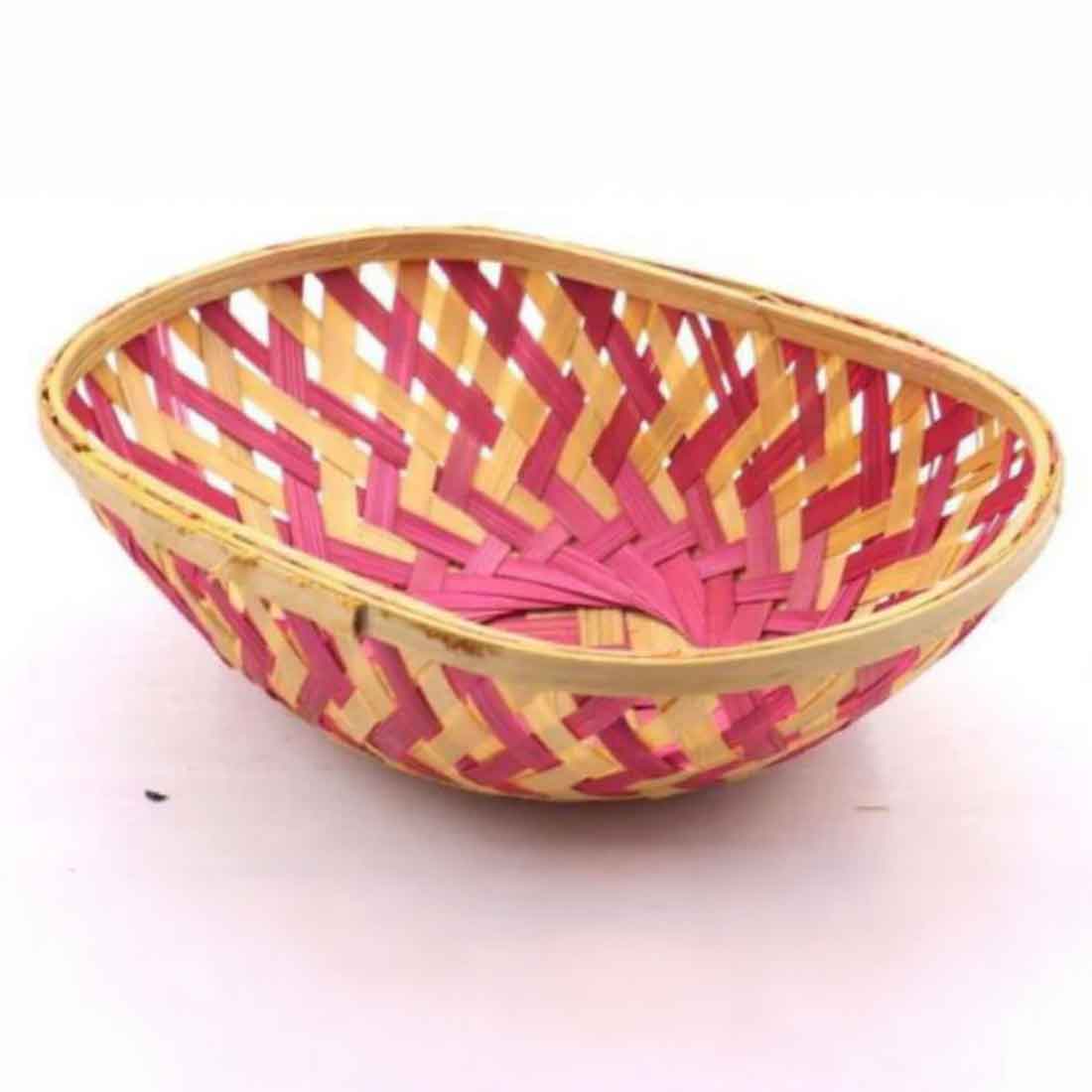 Rangya Oval Bamboo Basket - Handwoven Color Edition