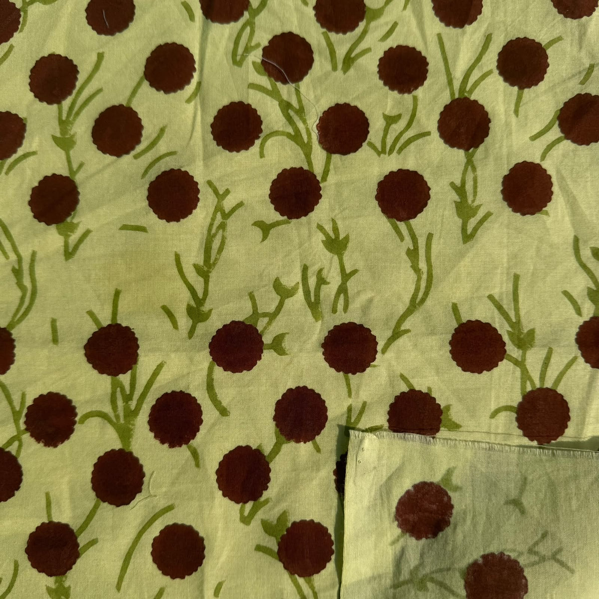 Nayara Cotton 110" Block-Printed Abstract Upholstery Fabric