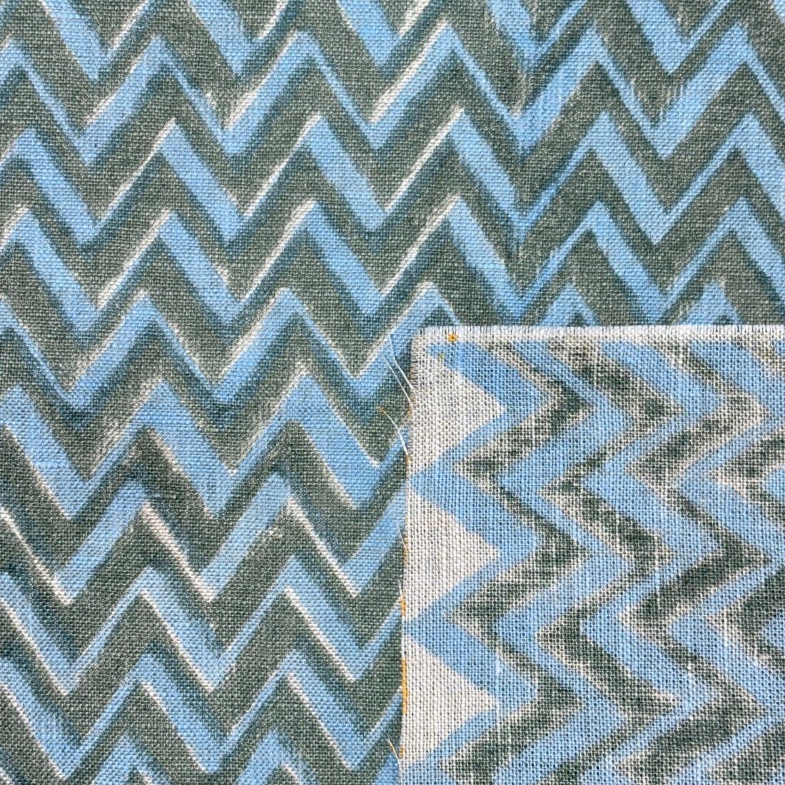 Naima Block Printed Linen Fabric | Upholstery & Home Décor Fabric