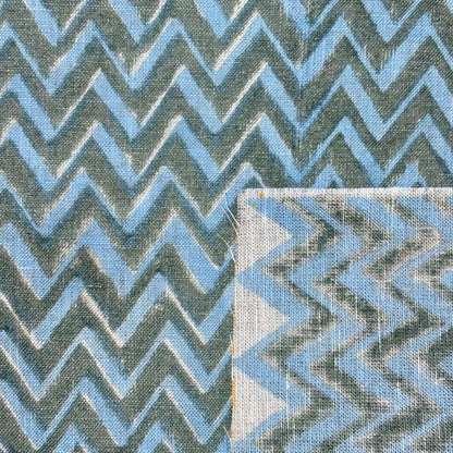 Naima Block Printed Linen Fabric | Upholstery & Home Décor Fabric