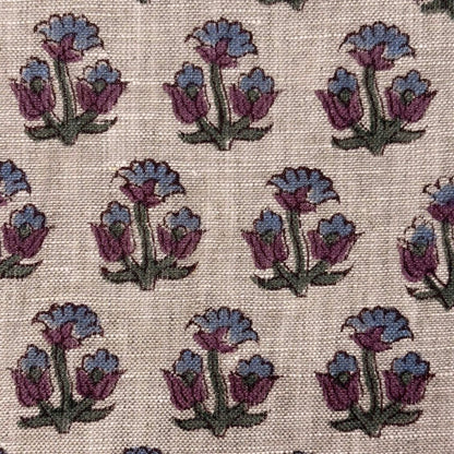 Peepal Linen 58" Block-Printed Buti Upholstery Fabric