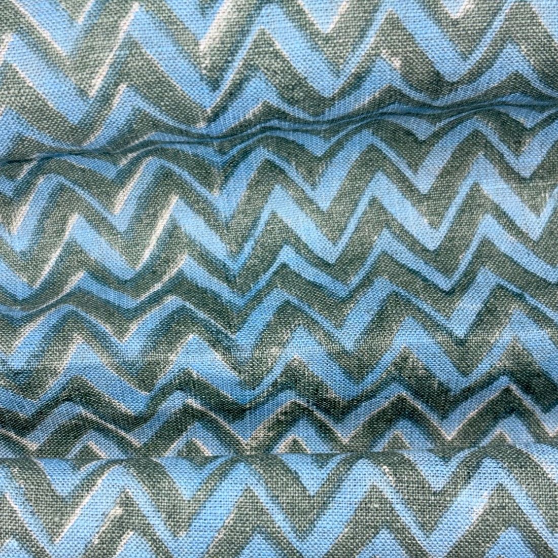 Naima Block Printed Linen Fabric | Upholstery & Home Décor Fabric