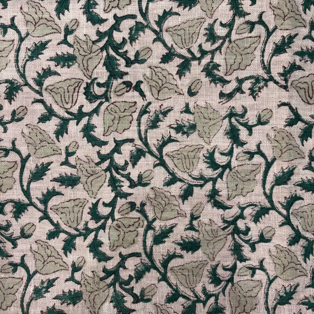 Suryoday Linen 58" Block-Printed Jaal Upholstery Fabric