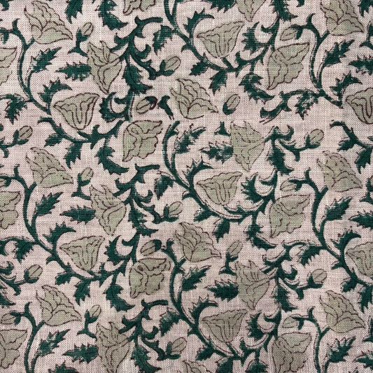 Suryoday Linen 58" Block-Printed Jaal Upholstery Fabric