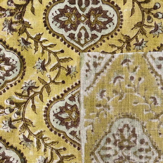 Aabir Block Printed Linen Fabric | Upholstery & Home Décor Fabric