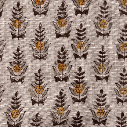 Desi Linen 58" Block-Printed Buta Upholstery Fabric