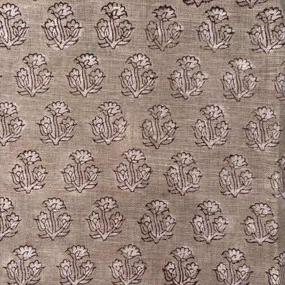 Sugandh Linen 58" Block-Printed Buti Upholstery Fabric