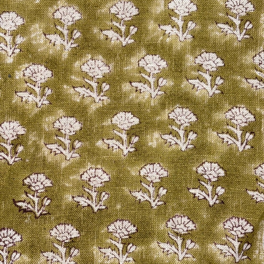 Ruhna Block Printed Linen Fabric | Upholstery & Home Décor Fabric