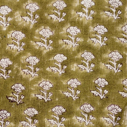 Ruhna Block Printed Linen Fabric | Upholstery & Home Décor Fabric