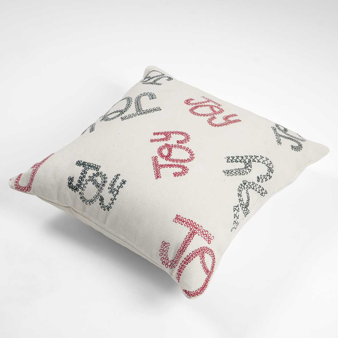 Joy Embroidery Pillow Cover | Embroidered Pillow Cover | Decorative Throw Cushion