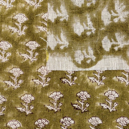 Ruhna Block Printed Linen Fabric | Upholstery & Home Décor Fabric