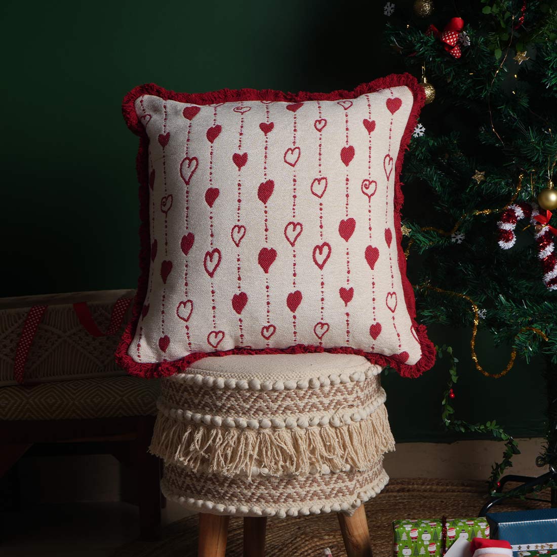 Tinsley Heart Pillow Cover | Textured Pillow Cover | Decorative Throw Cushion