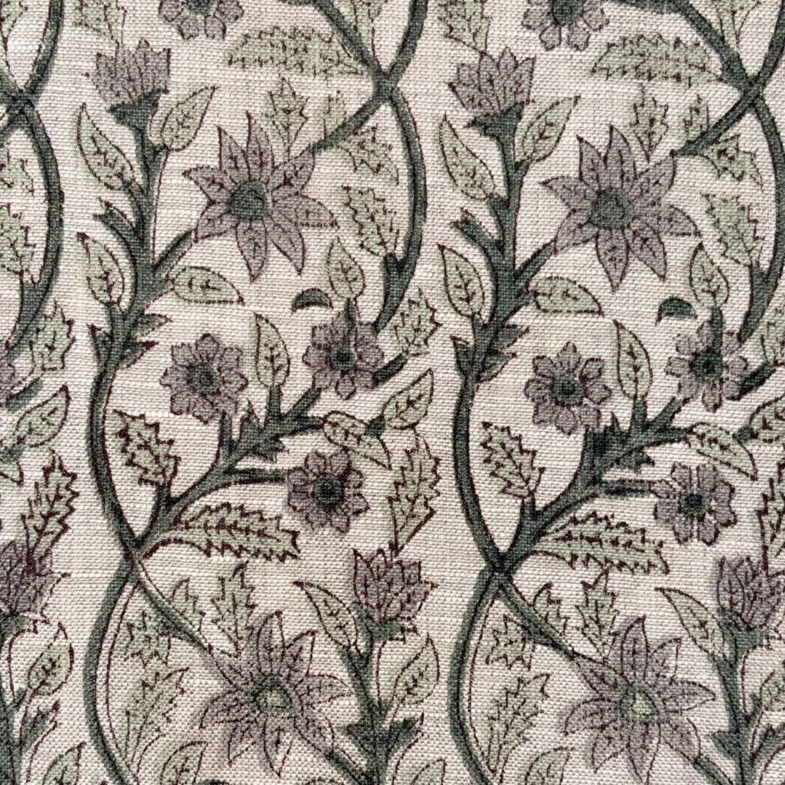 Amrah Linen 58" Block-Printed Jaal Upholstery Fabric