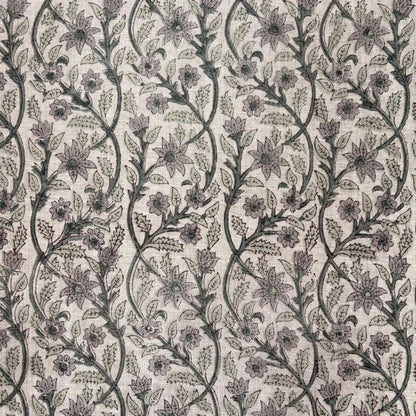 Amrah Linen 58" Block-Printed Jaal Upholstery Fabric