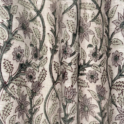 Amrah Linen 58" Block-Printed Jaal Upholstery Fabric