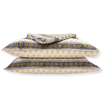Patterned pillows on a white background