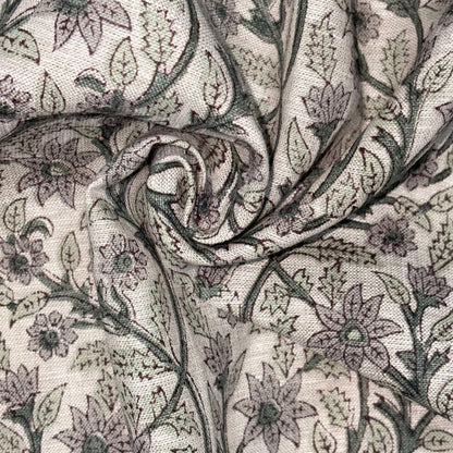 Amrah Linen 58" Block-Printed Jaal Upholstery Fabric