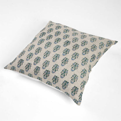 Decorative pillow with floral pattern on a white background