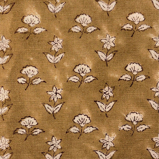 Avni Cotton-Linen 44" Block-Printed Buti Upholstery Fabric