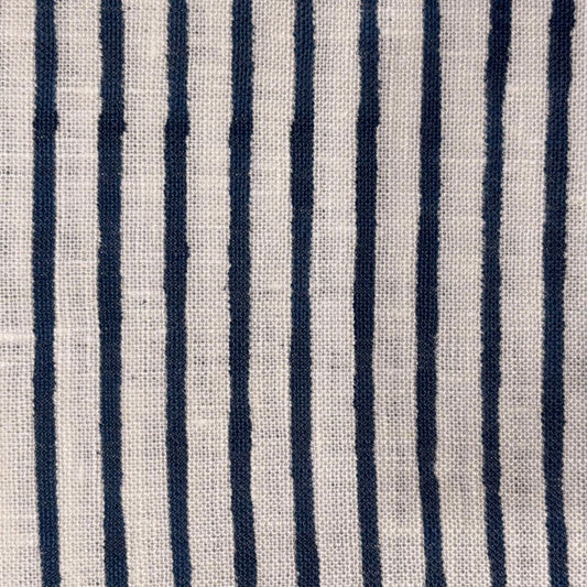 Madhur Linen 58" Block-Printed Stripe Upholstery Fabric