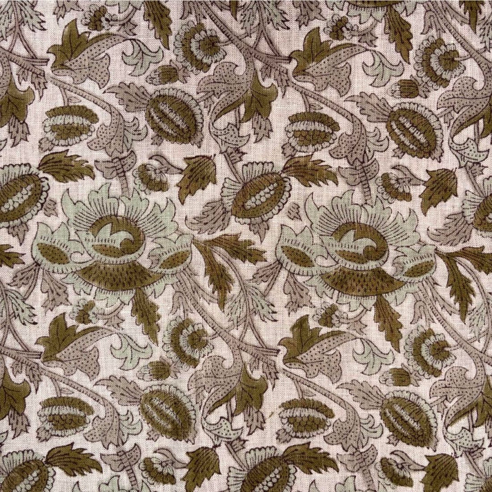 Rangbaag Linen 58" Block-Printed Abstract Upholstery Fabric