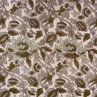 Rangbaag Linen 58" Block-Printed Abstract Upholstery Fabric