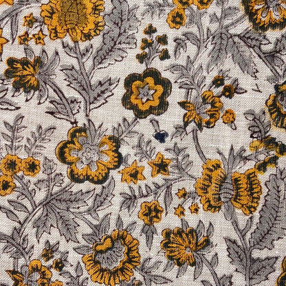 Hayat Block Printed Linen Fabric | Upholstery & Home Décor Fabric