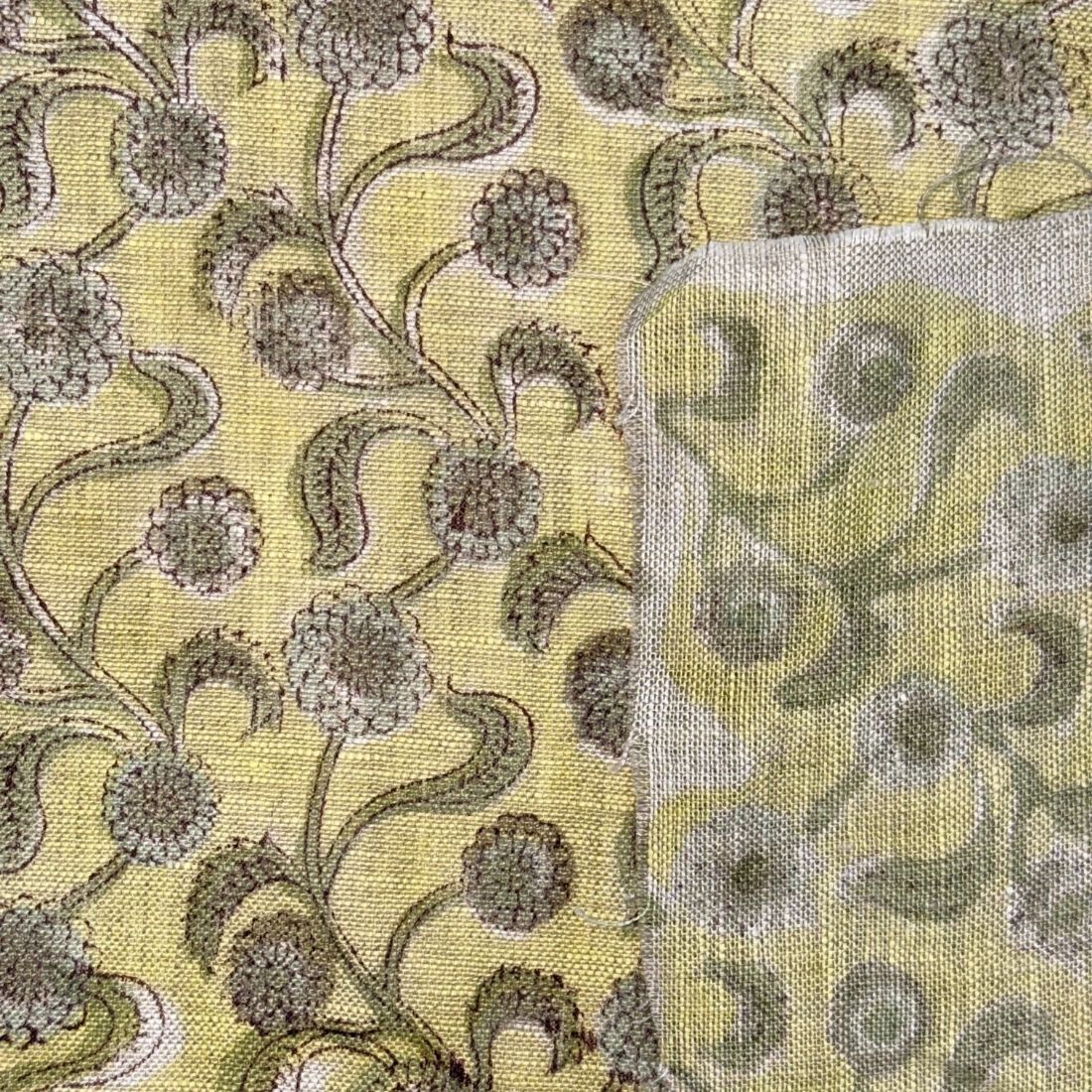 Floral patterned fabric with a clear plastic sheet on top