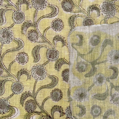 Floral patterned fabric with a clear plastic sheet on top