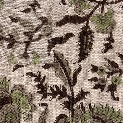 Basanti Block Print Linen Fabric