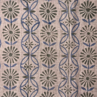 Sutra Block Print Linen Fabric