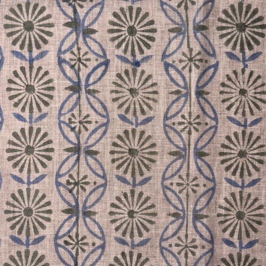 Sutra Block Print Linen Fabric