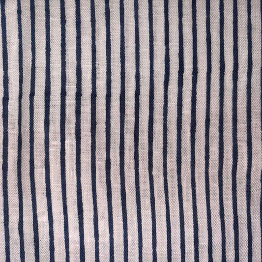 Madhur Linen 58" Block-Printed Stripe Upholstery Fabric